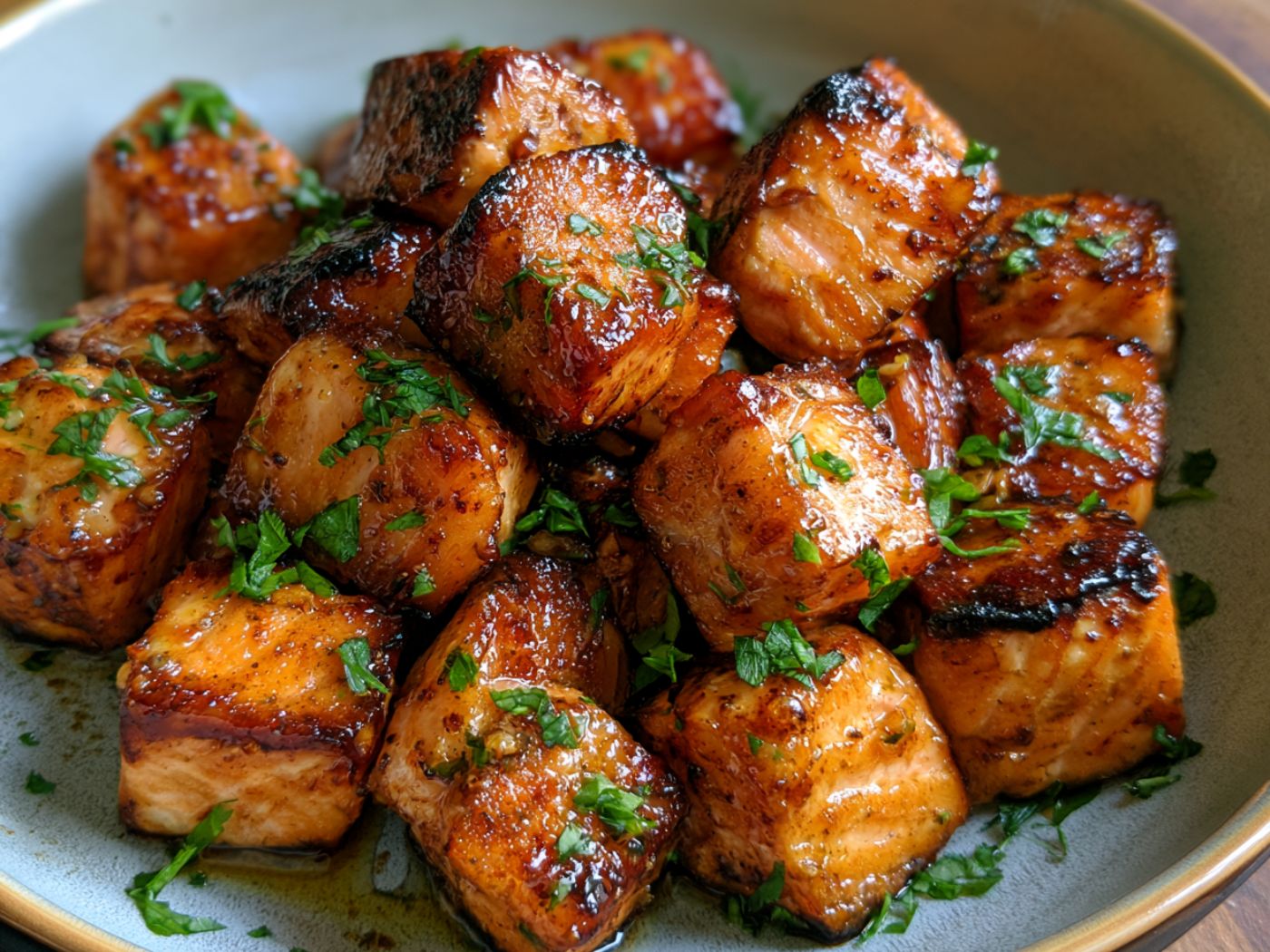 Garlic Butter Salmon Bites