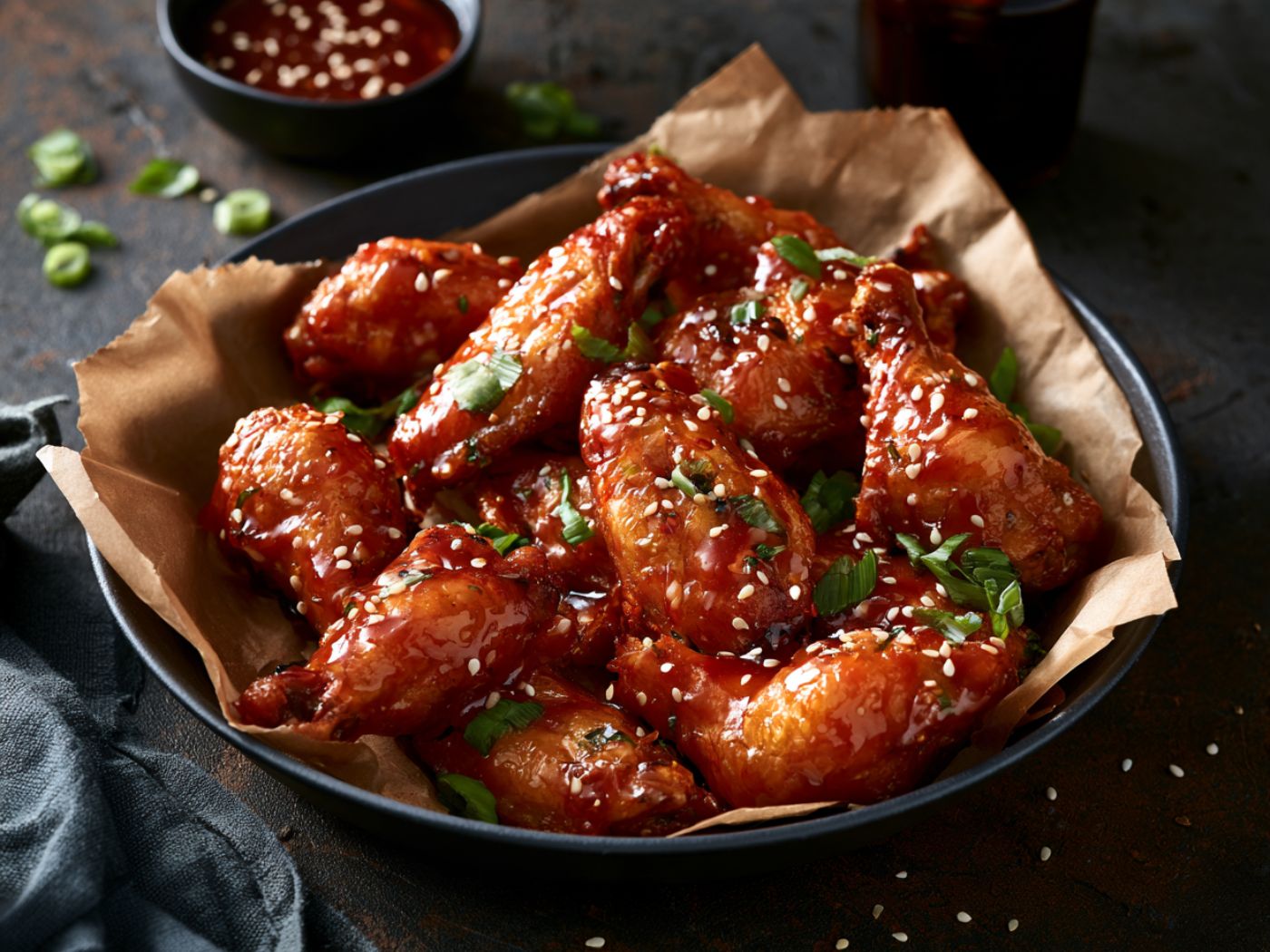Sticky Honey Sriracha Chicken Wings