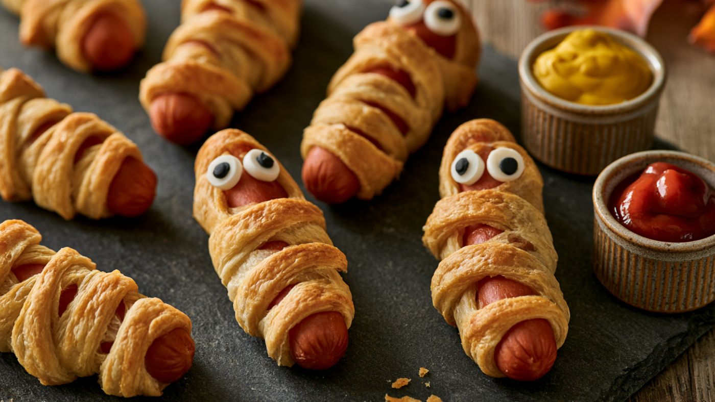 Crispy Crescent Mummy Hot Dogs